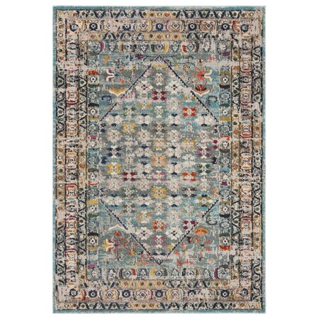 Safavieh Monaco Power Loomed Square Area Rug Blue & Light Grey - 6 ft.-7 in. x 6 ft.-7 in. MNC255M-7SQ